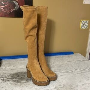 Steve Madden Kascade Womens Lugged Sole Platform Over-the-knee 8